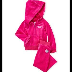 JUICY COUTURE Two-Piece Velour Hoodie & Pants Set